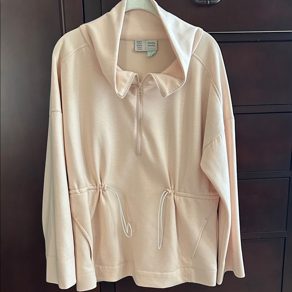 Anthropologie Casual Peach Zip-Up Pullover